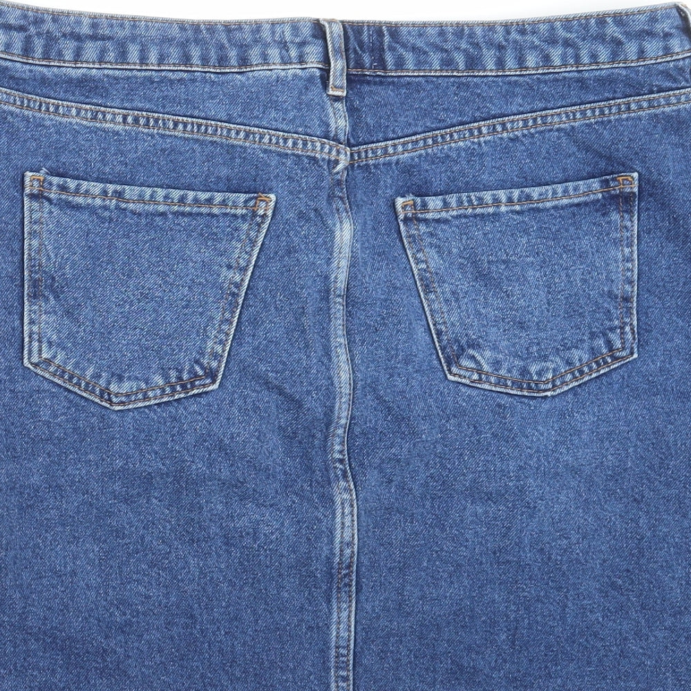 New Look Womens Blue  Denim Straight & Pencil Skirt Size 16
