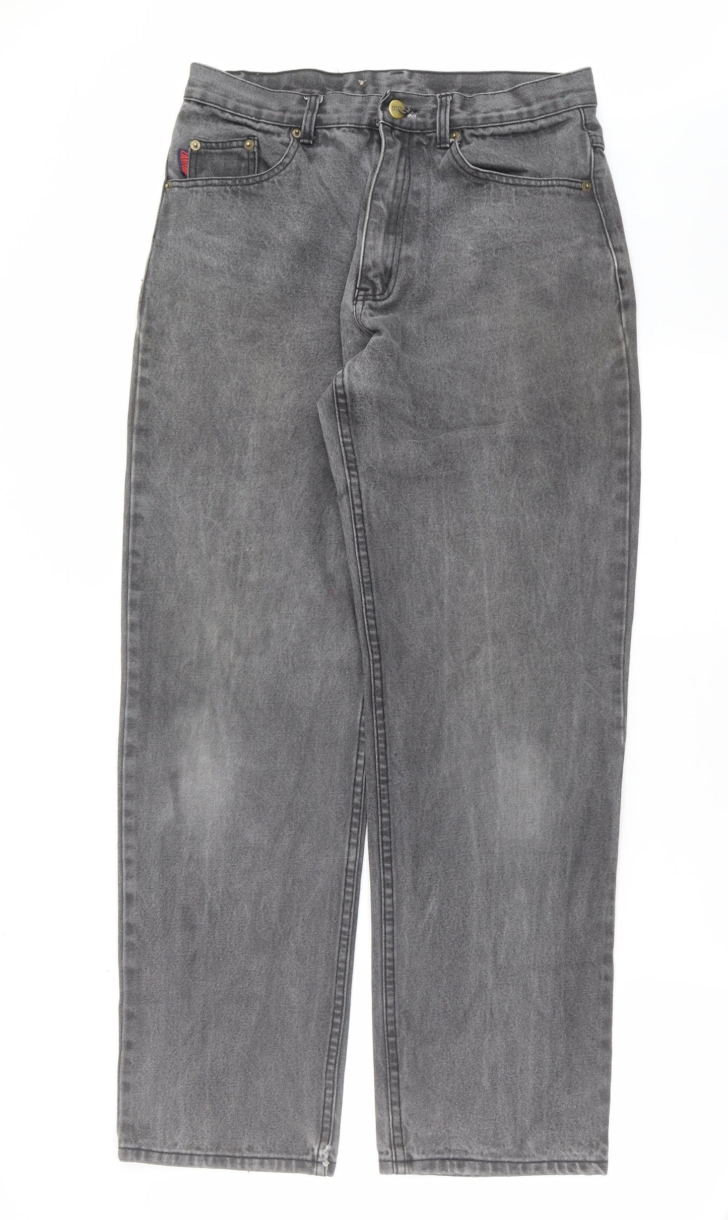 ZANTOS Mens Grey  Denim Straight Jeans Size 32 in L30 in