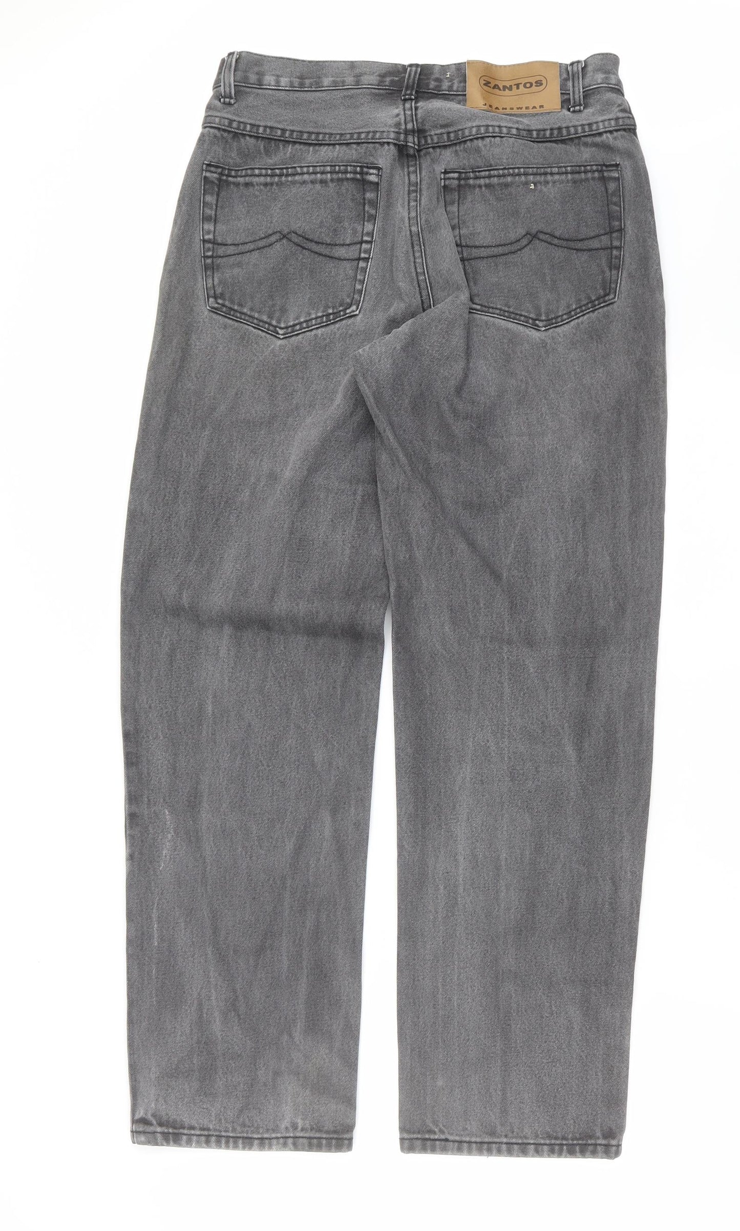 ZANTOS Mens Grey  Denim Straight Jeans Size 32 in L30 in