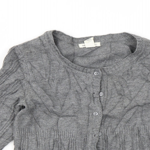 H&M Girls Grey   Cardigan Jumper Size 13-14 Years