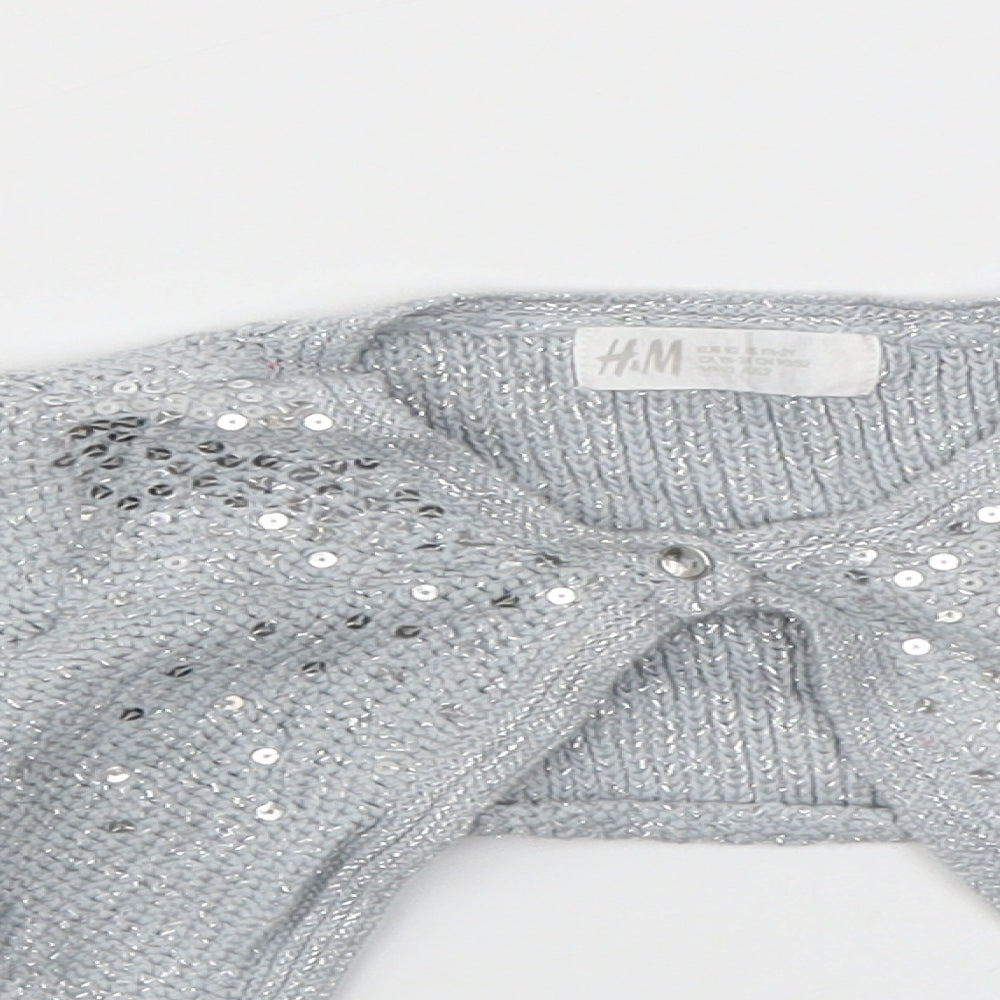 H&M Girls Grey   Cardigan Jumper Size 12-18 Months