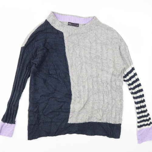 M&S Womens Multicoloured Geometric  Pullover Jumper Size S