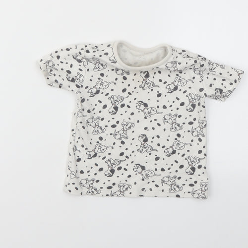 George Girls Grey Animal Print  Basic T-Shirt Size 9-12 Months