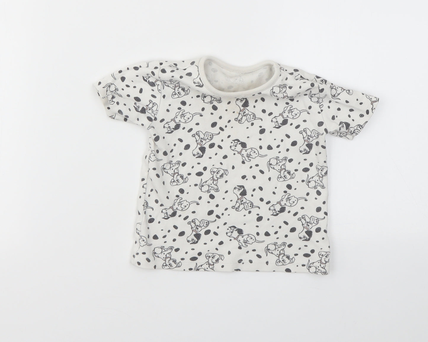 George Girls Grey Animal Print  Basic T-Shirt Size 9-12 Months