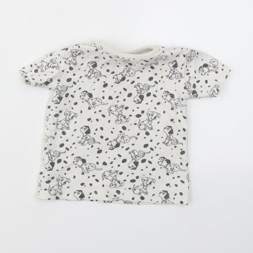George Girls Grey Animal Print  Basic T-Shirt Size 9-12 Months