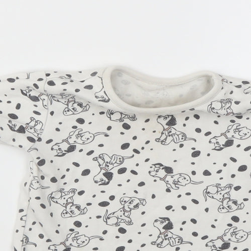 George Girls Grey Animal Print  Basic T-Shirt Size 9-12 Months