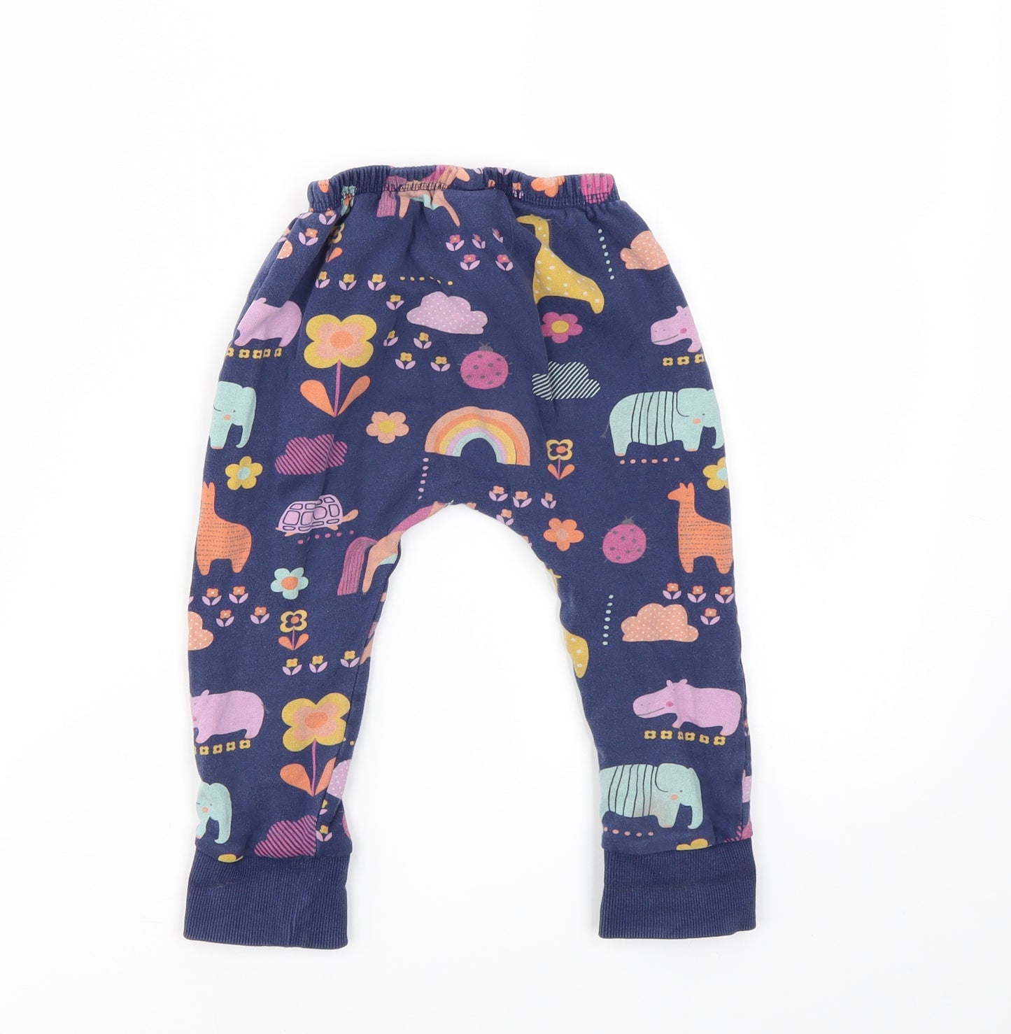 NEXT Girls Blue Animal Print  Capri Leggings Size 12-18 Months