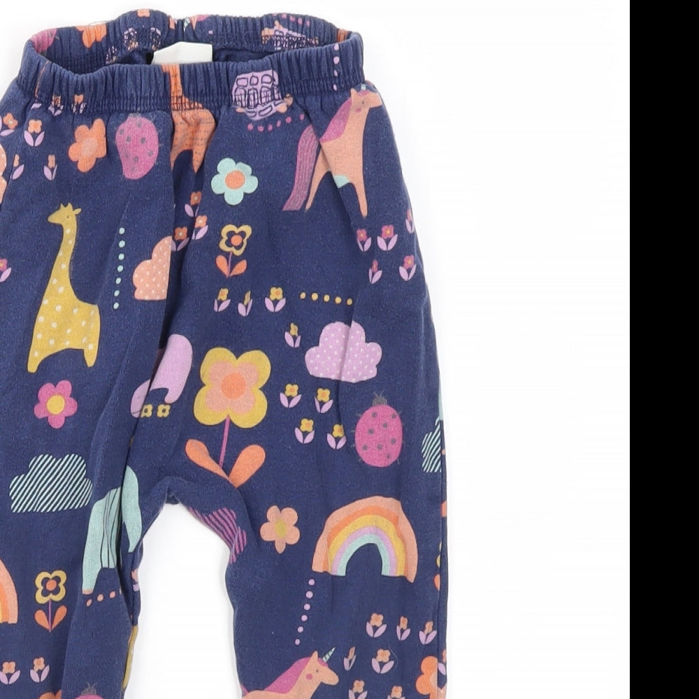 NEXT Girls Blue Animal Print  Capri Leggings Size 12-18 Months