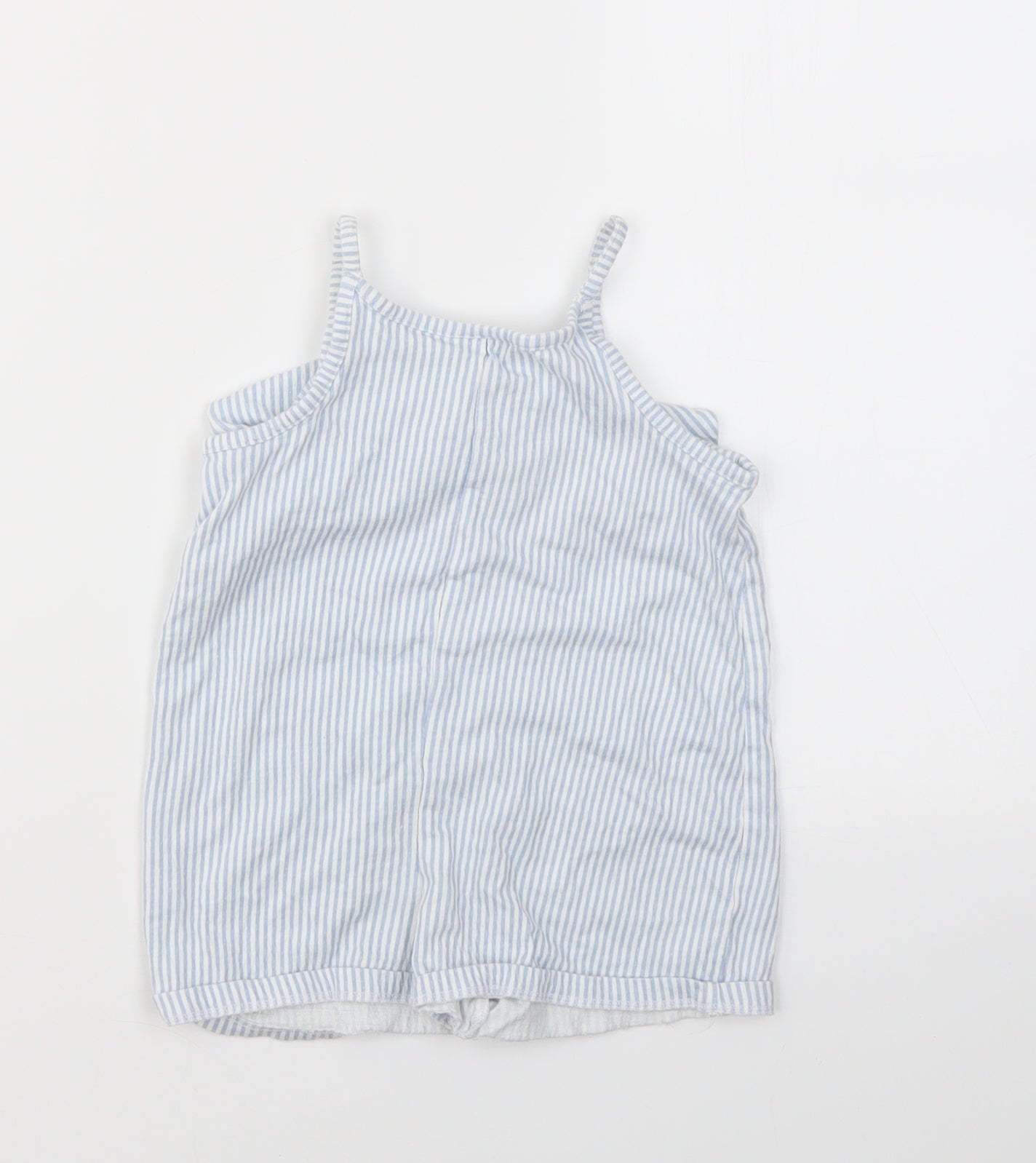 F&F Girls Blue Striped  Dungaree One-Piece Size 12-18 Months