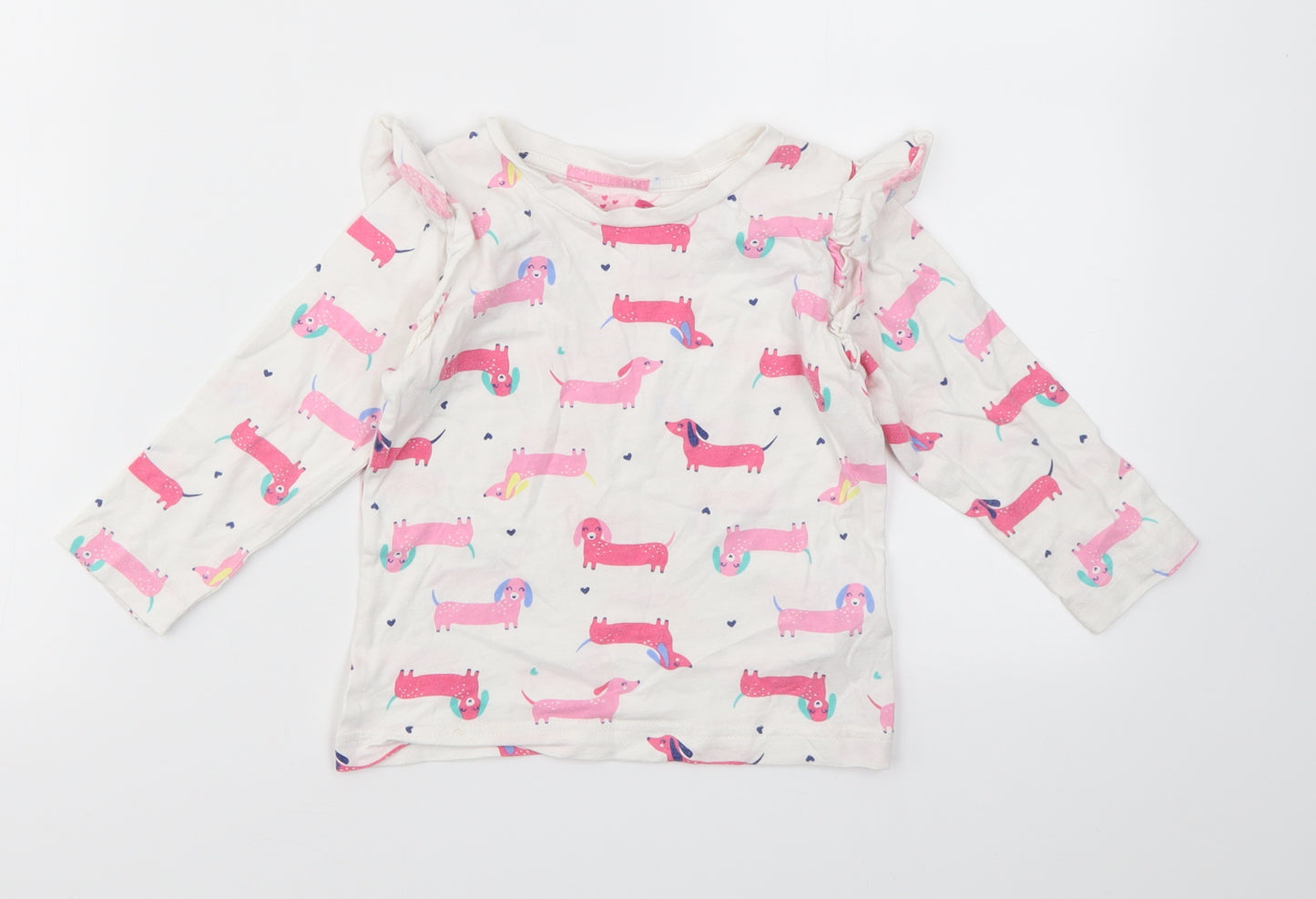 Matalan Girls Ivory Animal Print  Top Pyjama Set Size 3-4 Years