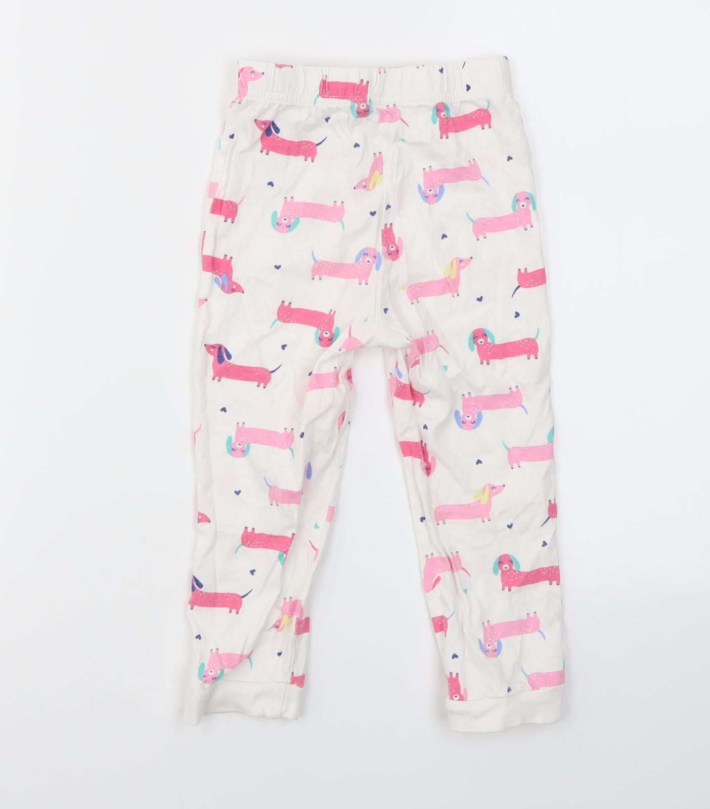 Matalan Girls Ivory Animal Print  Top Pyjama Set Size 3-4 Years