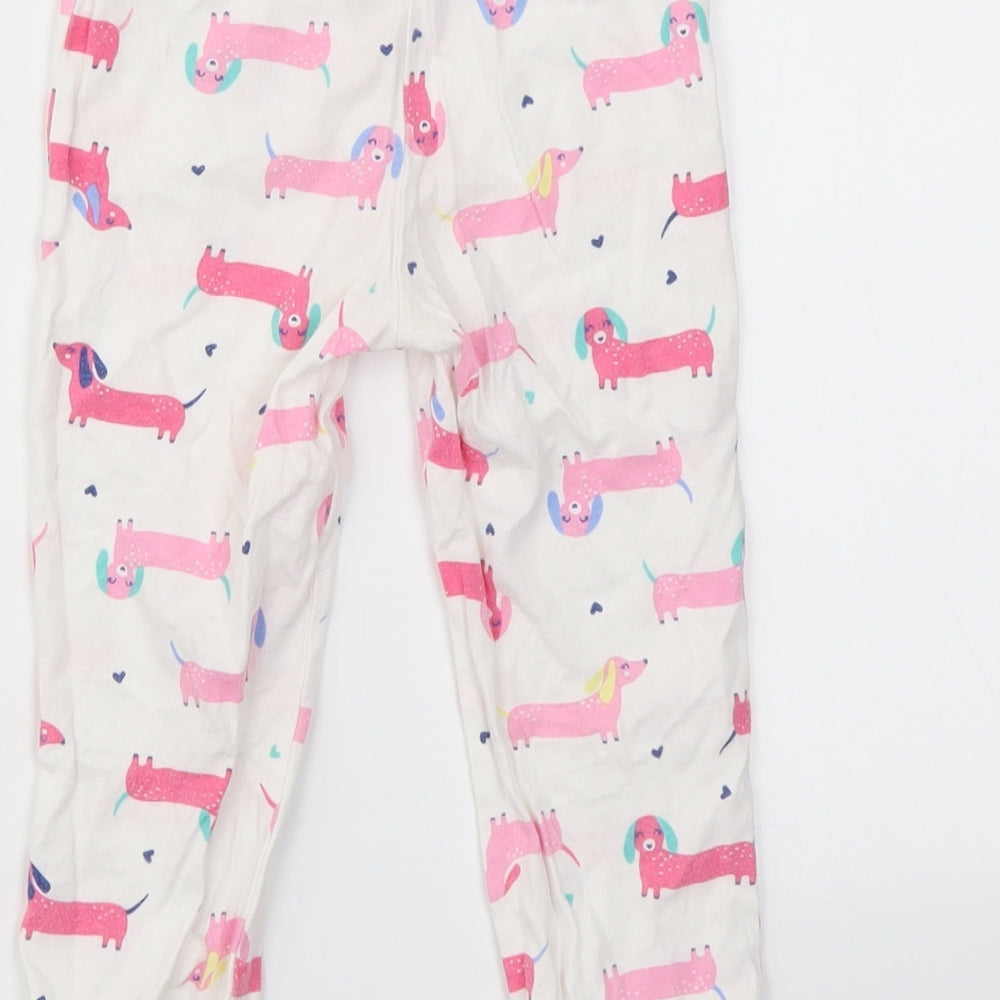 Matalan Girls Ivory Animal Print  Top Pyjama Set Size 3-4 Years