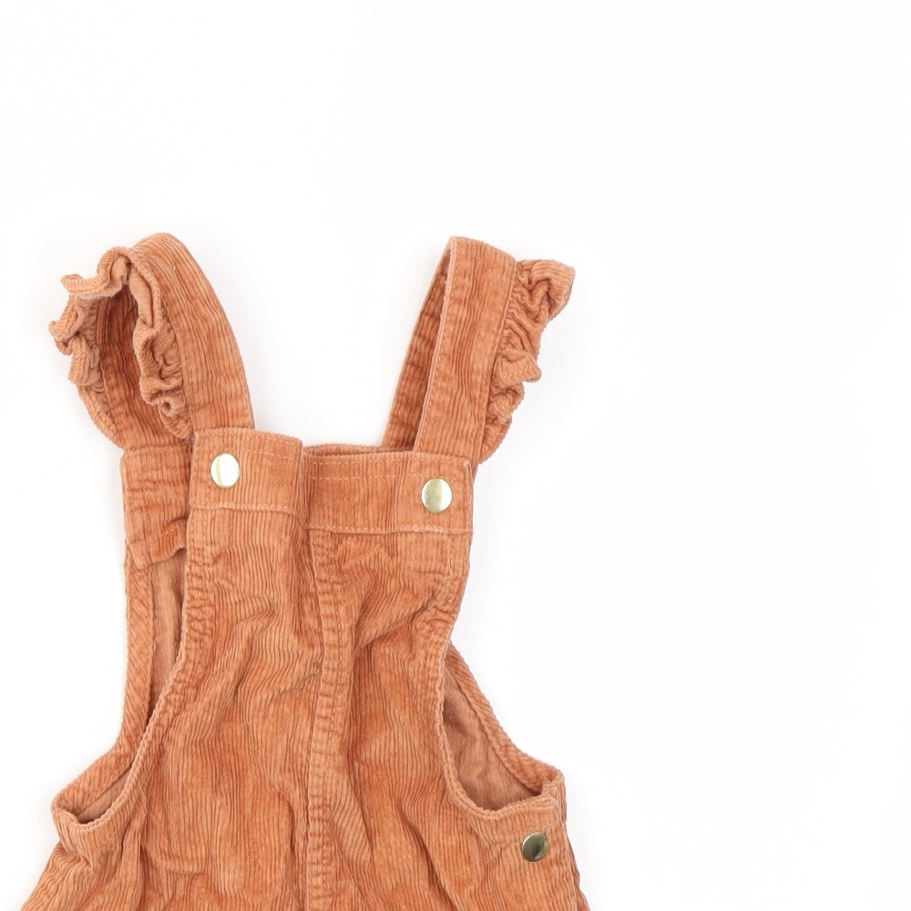 F&F Girls Brown   Dungaree One-Piece Size 3-4 Years