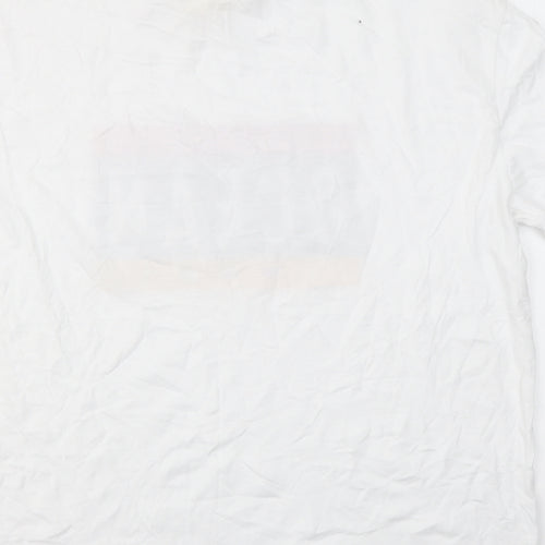 H&M  Mens White Geometric   T-Shirt Size M