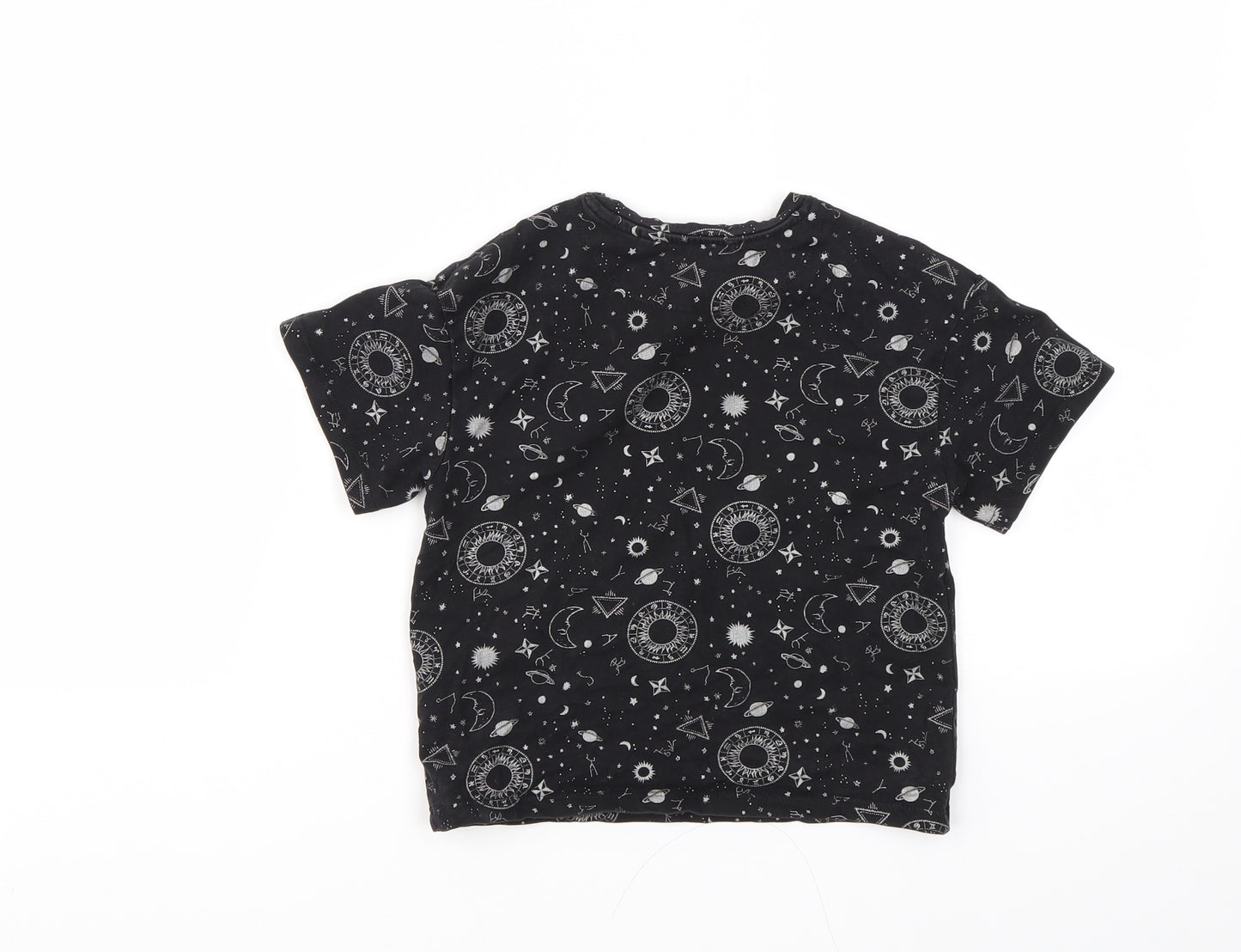 NEXT Girls Black Argyle/Diamond  Basic T-Shirt Size 3 Years