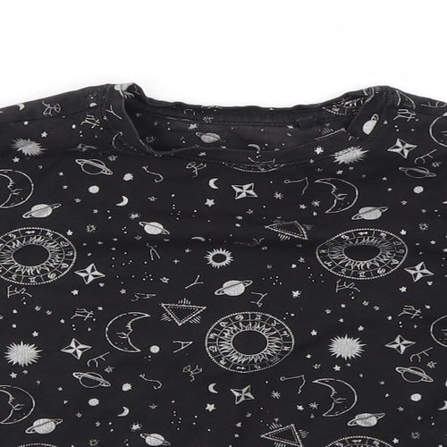NEXT Girls Black Argyle/Diamond  Basic T-Shirt Size 3 Years