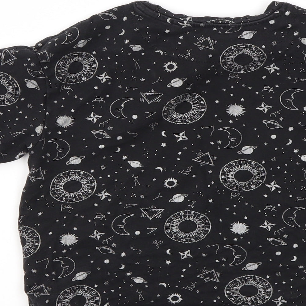 NEXT Girls Black Argyle/Diamond  Basic T-Shirt Size 3 Years