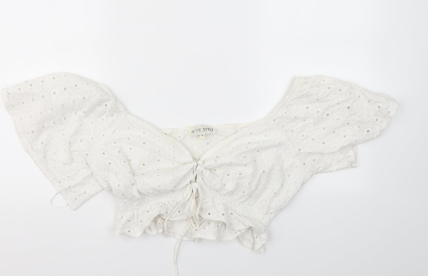 In the Style Womens White   Basic T-Shirt Size 16