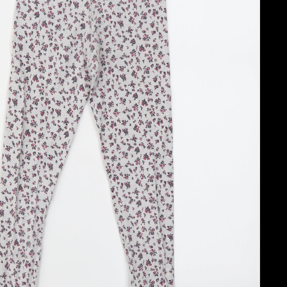 Primark Girls Ivory Floral  Capri Trousers Size 7-8 Years