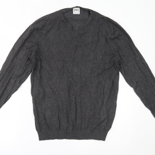 Zara Mens Grey   Pullover Jumper Size M