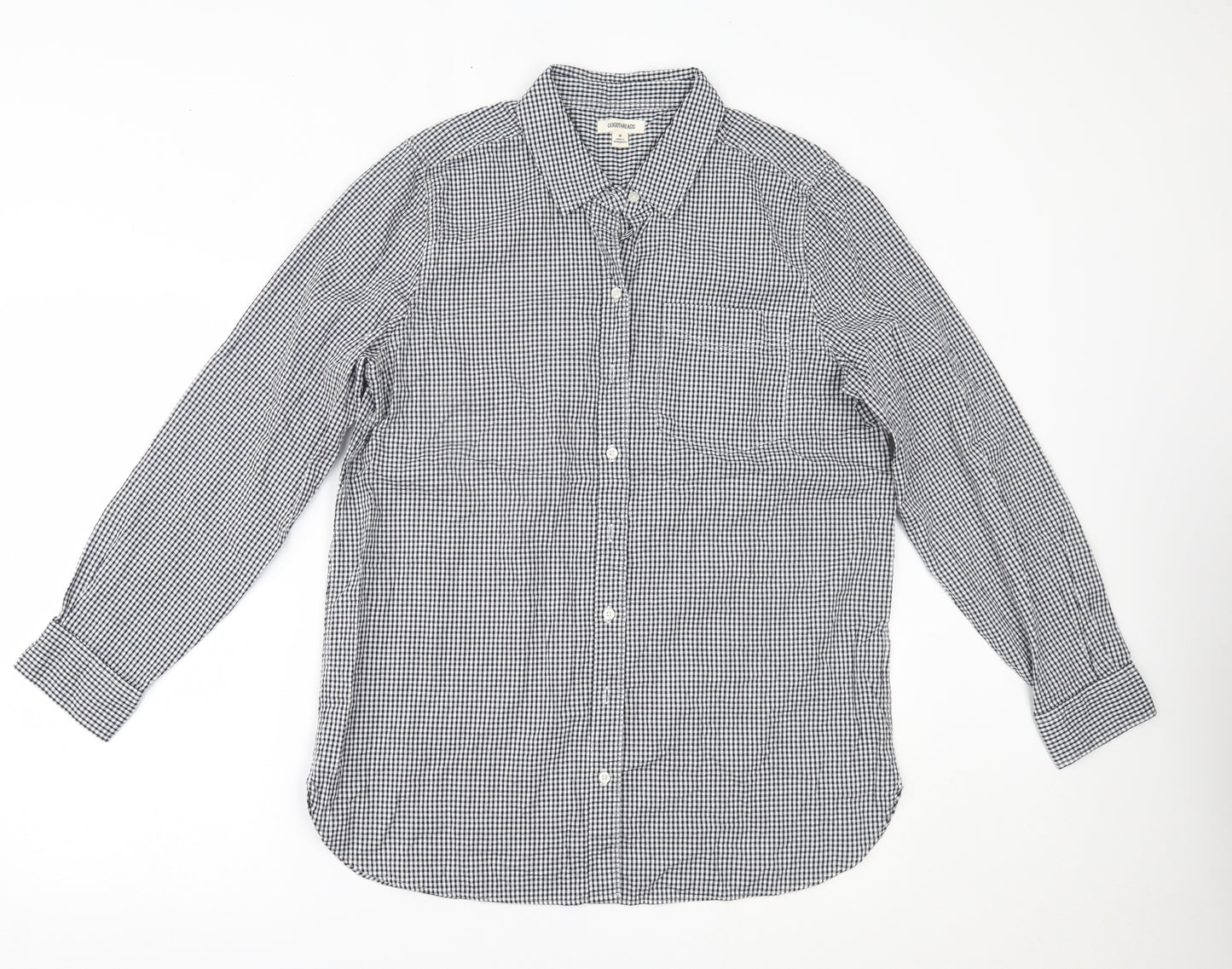 Goodthreads Mens Black Plaid   Button-Up Size M