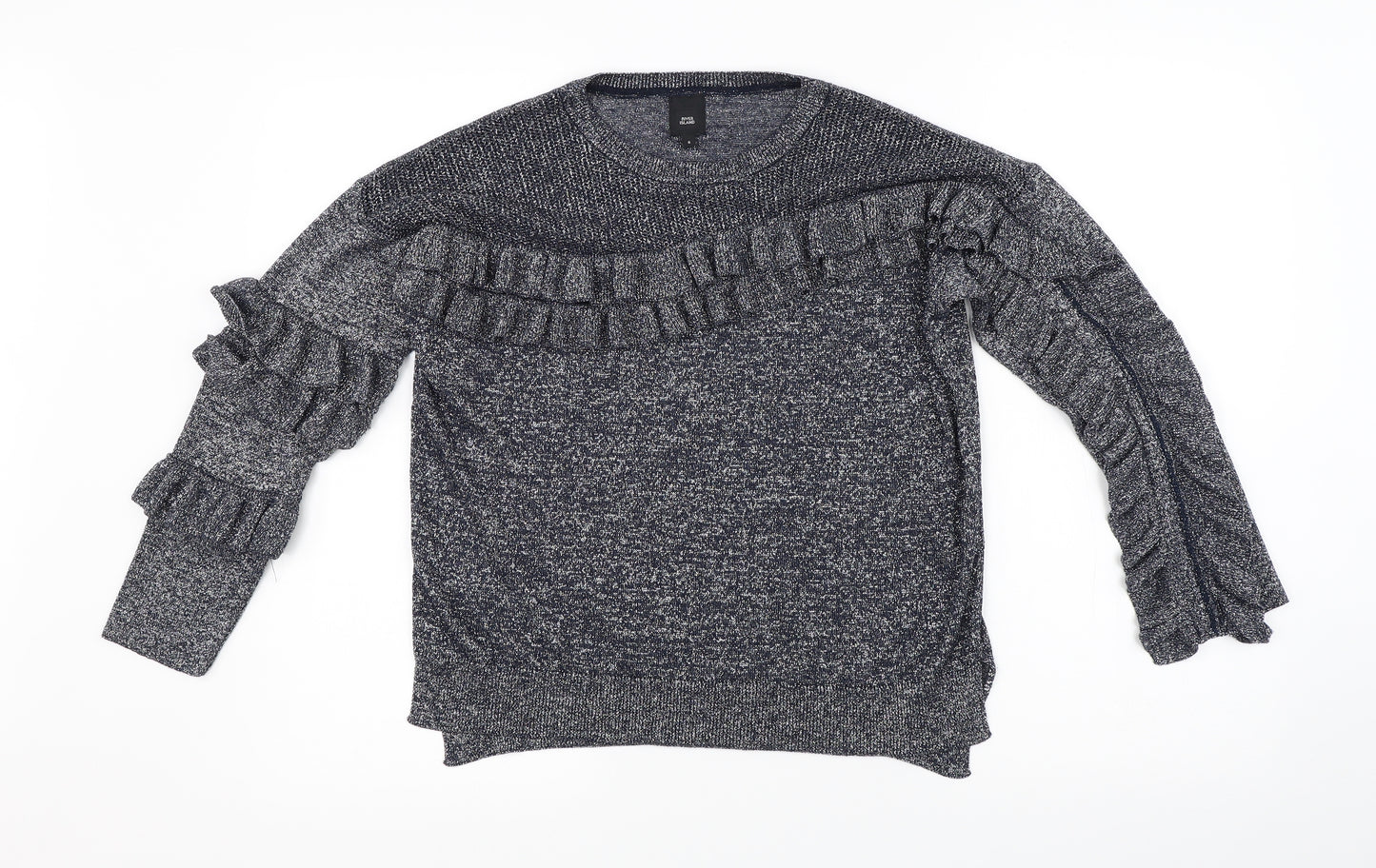 River Island Womens Grey   Henley Jumper Size 6