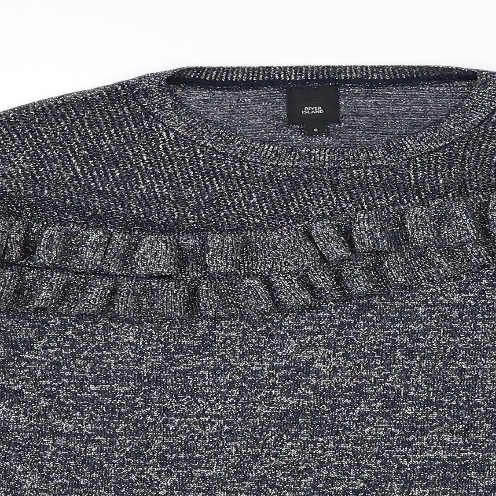 River Island Womens Grey   Henley Jumper Size 6