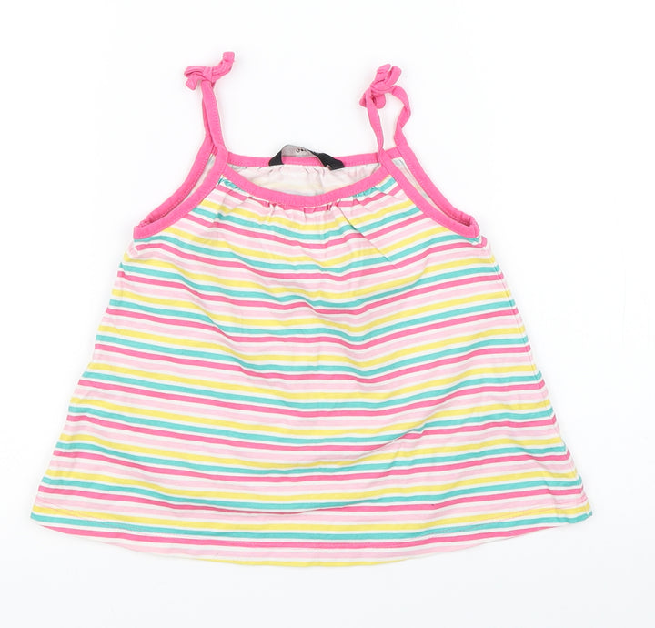 George Girls Multicoloured Striped  Basic Tank Size 3-4 Years