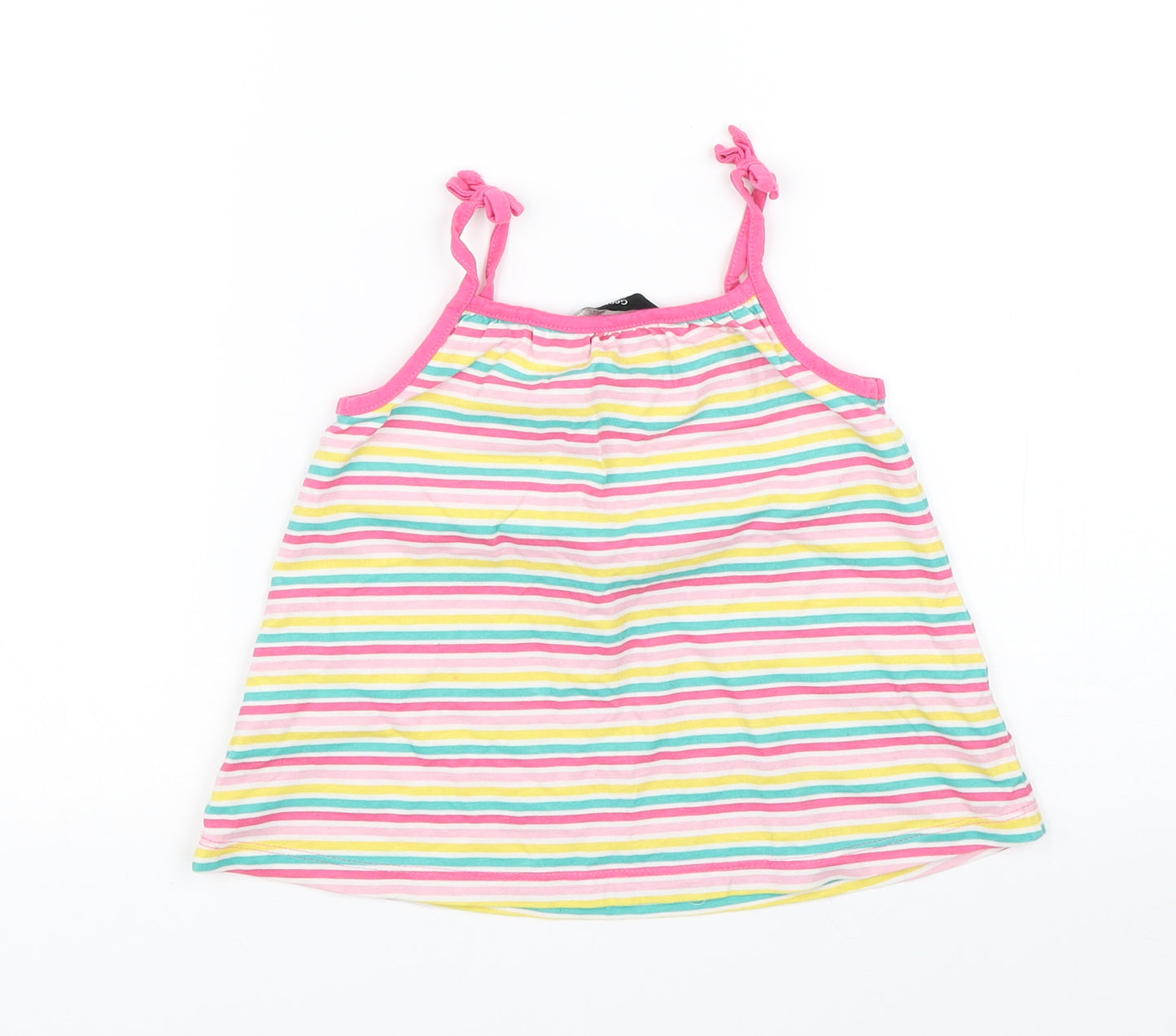 George Girls Multicoloured Striped  Basic Tank Size 3-4 Years