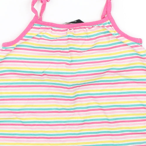 George Girls Multicoloured Striped  Basic Tank Size 3-4 Years