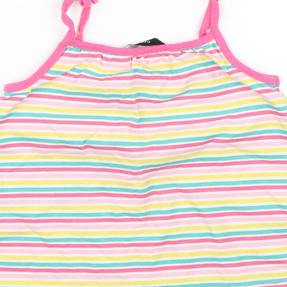 George Girls Multicoloured Striped  Basic Tank Size 3-4 Years
