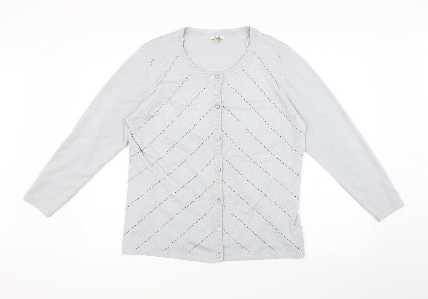 Text Womens Grey   Cardigan Jumper Size L
