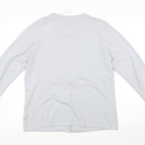 Text Womens Grey   Cardigan Jumper Size L