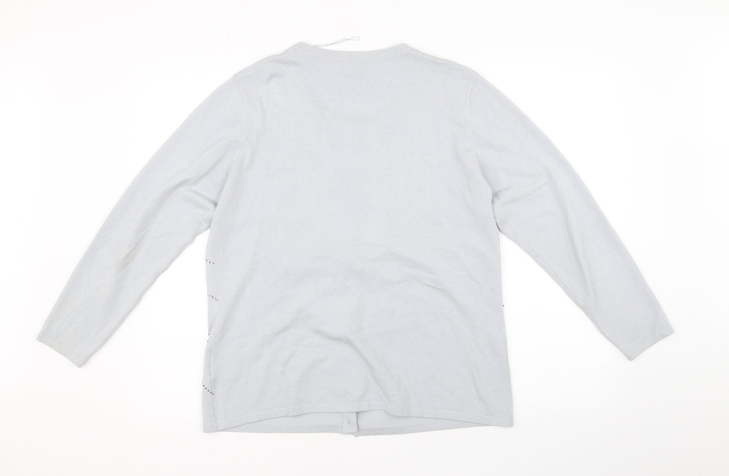 Text Womens Grey   Cardigan Jumper Size L