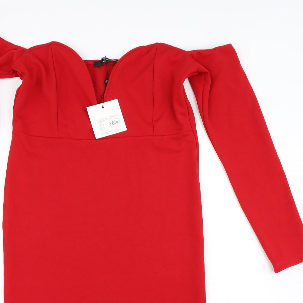 Missguided Womens Red   Bodycon  Size 16