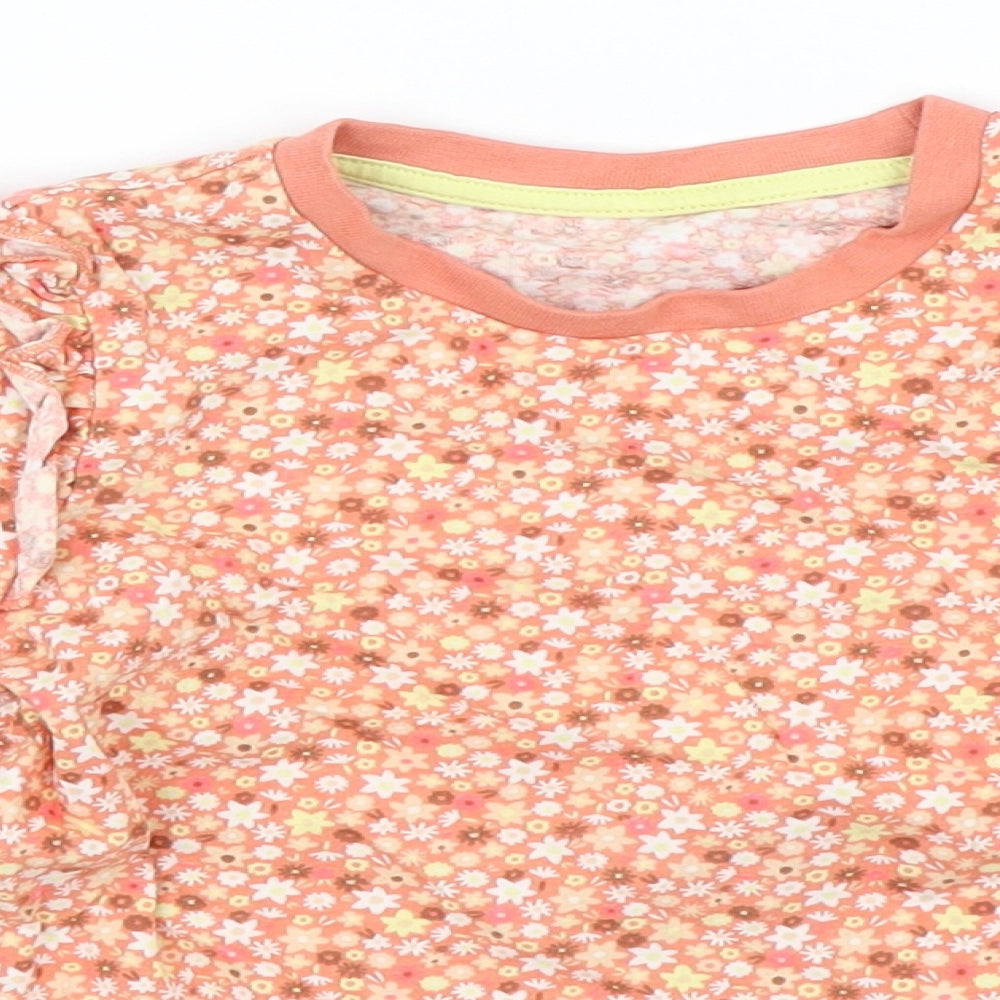 Marks and Spencer Girls Multicoloured Floral  Basic T-Shirt Size 4-5 Years
