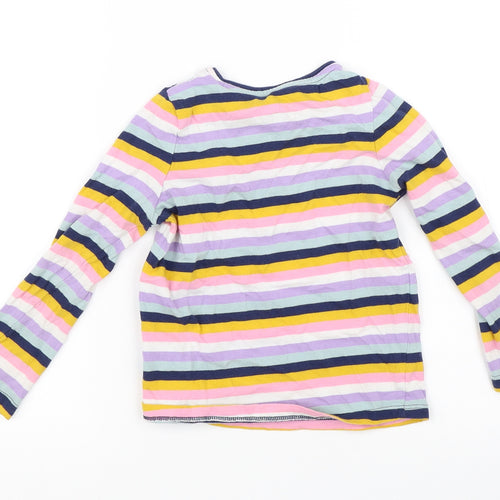 Marks and Spencer Girls Multicoloured Striped  Basic T-Shirt Size 4-5 Years