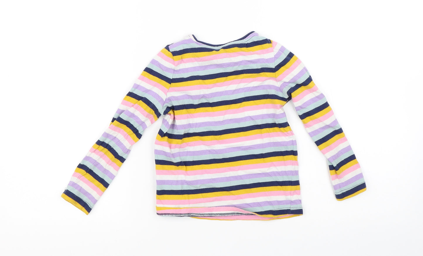 Marks and Spencer Girls Multicoloured Striped  Basic T-Shirt Size 4-5 Years