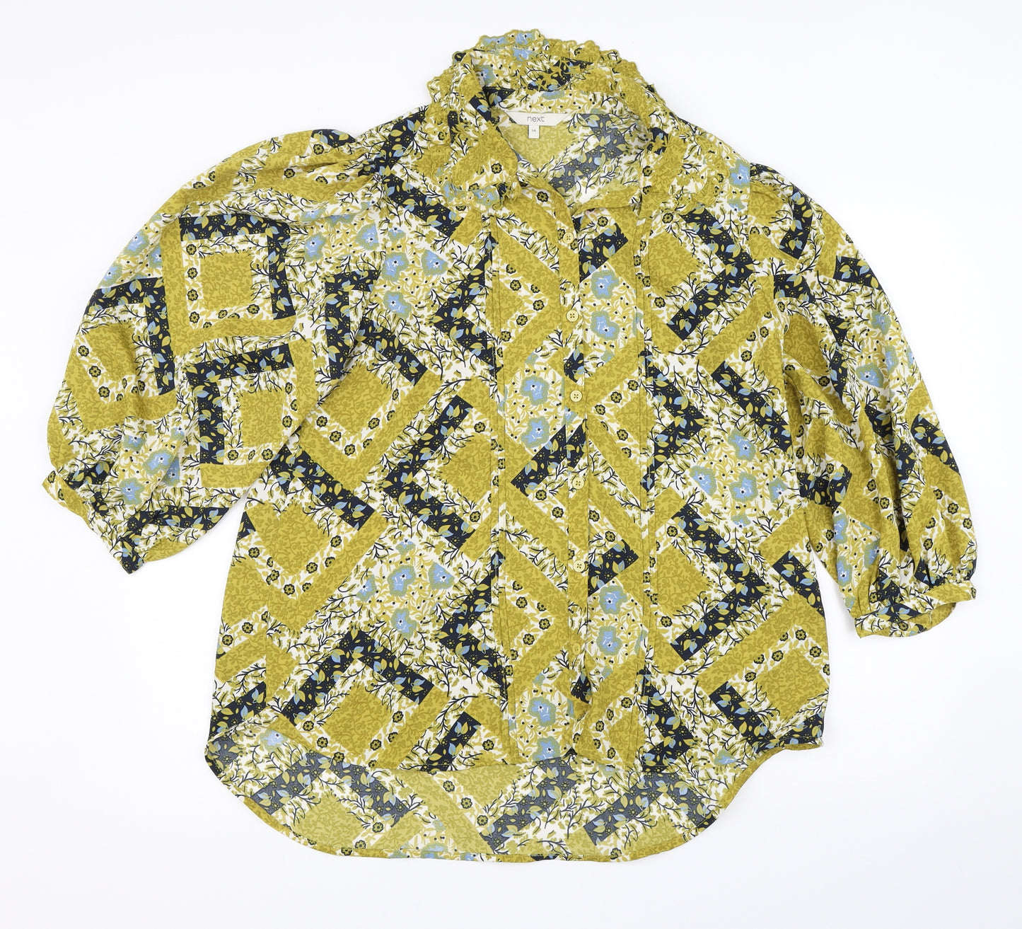 NEXT Womens Green Floral  Basic Blouse Size 14