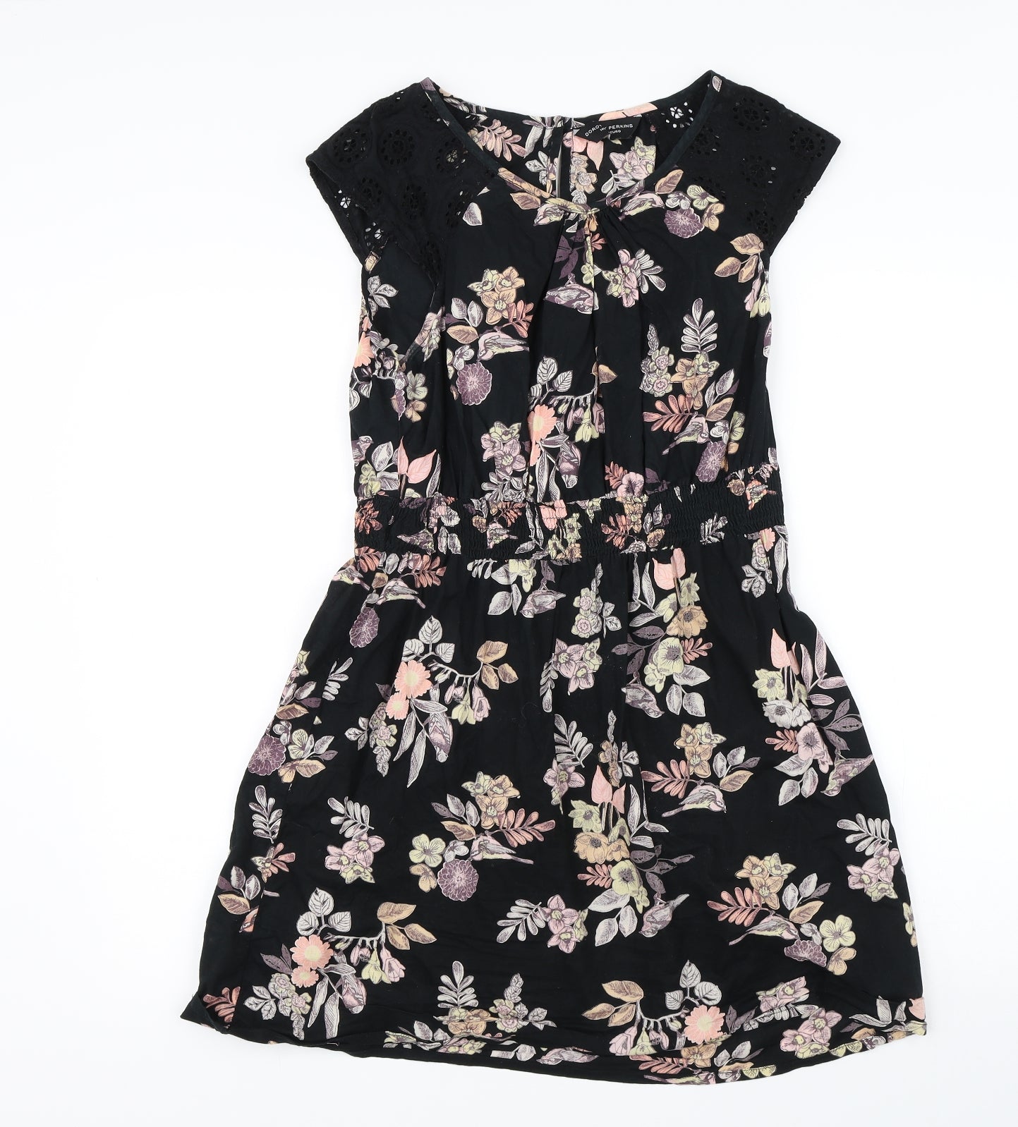 Dorothy Perkins Womens Black Floral  Mini  Size 14