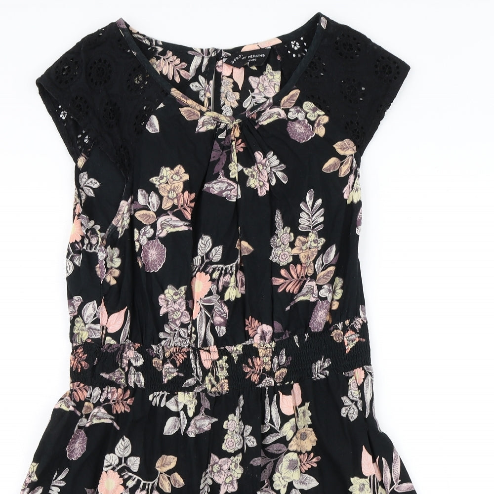 Dorothy Perkins Womens Black Floral  Mini  Size 14