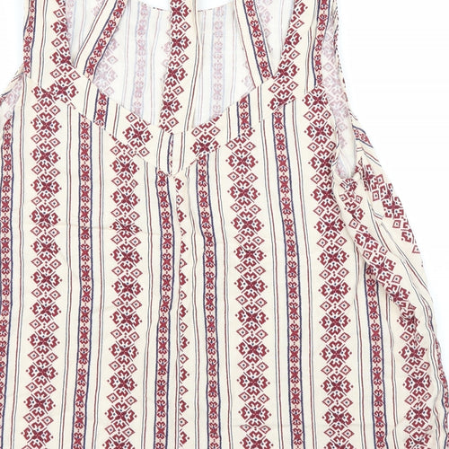 New Look Womens Beige Striped  Basic Blouse Size 14