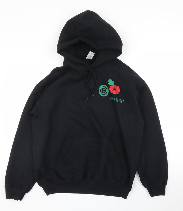 Gildan Mens Black Pullover Hoodie Size M