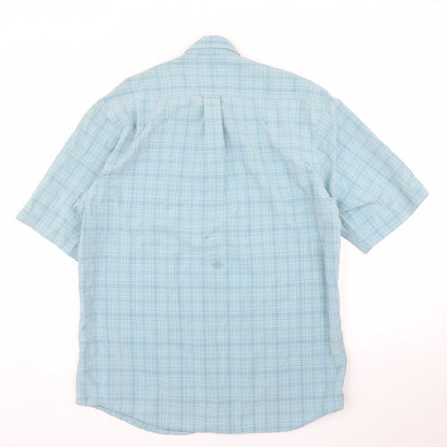 M&S Mens Green Check   Button-Up Size M
