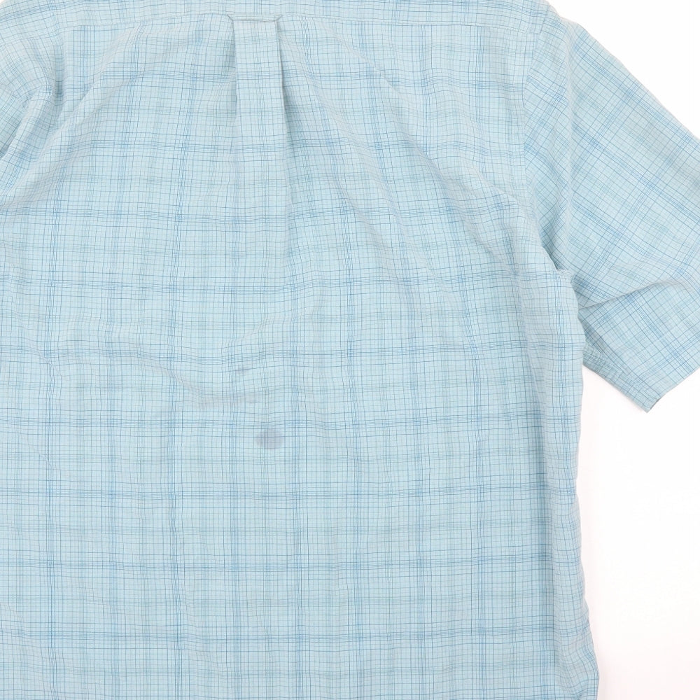 M&S Mens Green Check   Button-Up Size M
