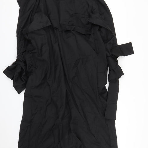 Topshop Womens Black   Trench Coat Coat Size 14