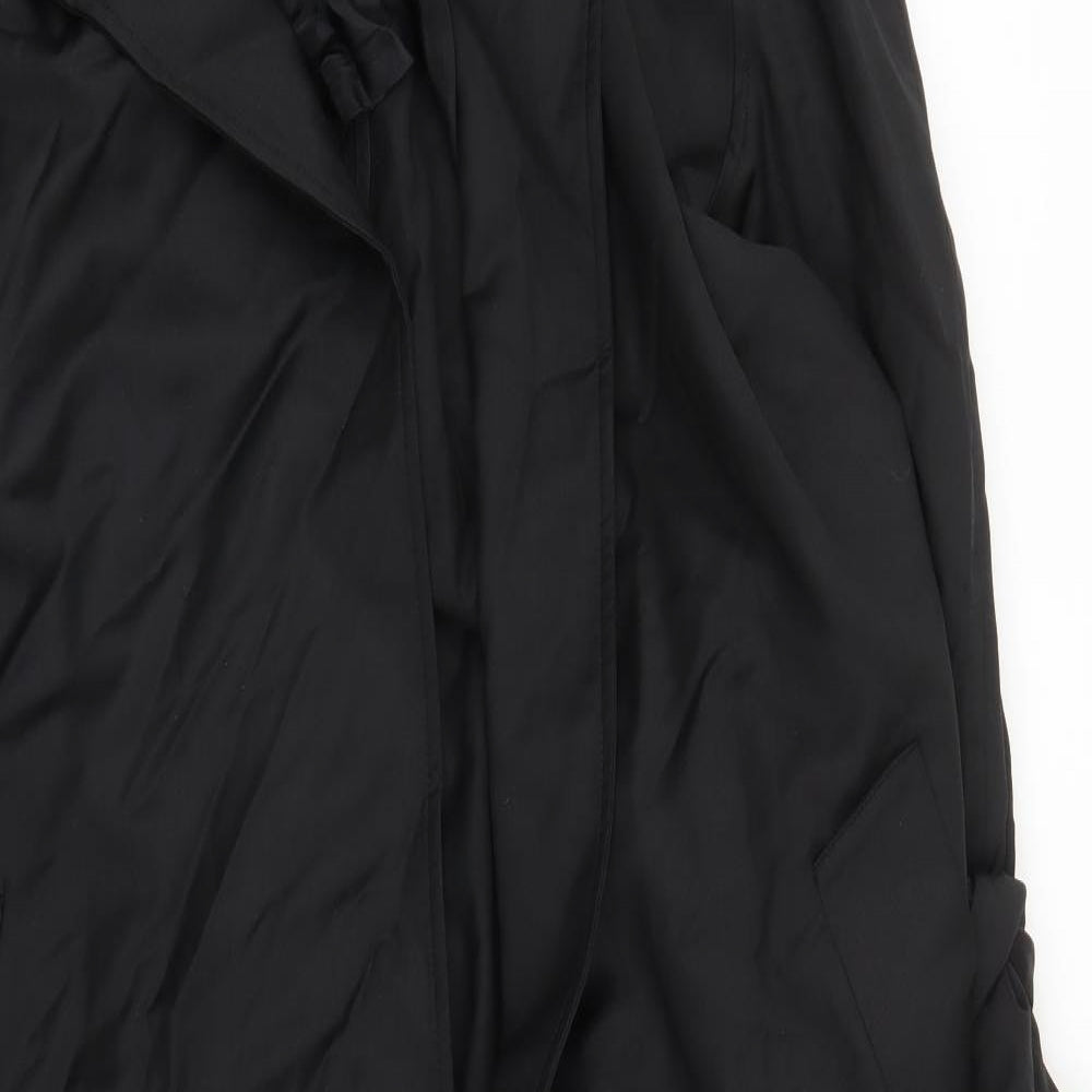 Topshop Womens Black   Trench Coat Coat Size 14