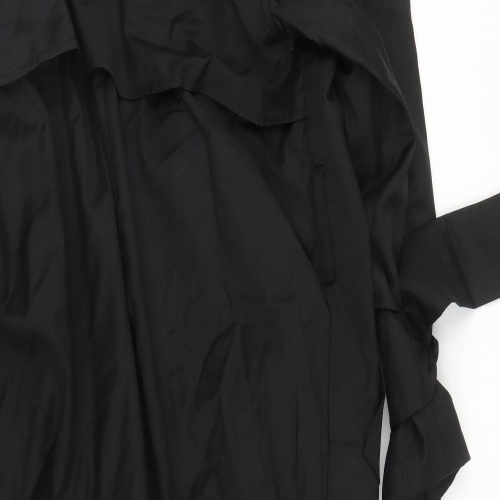 Topshop Womens Black   Trench Coat Coat Size 14