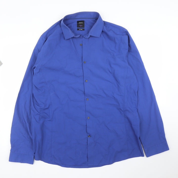 Burton Mens Blue Button-Up Size XL