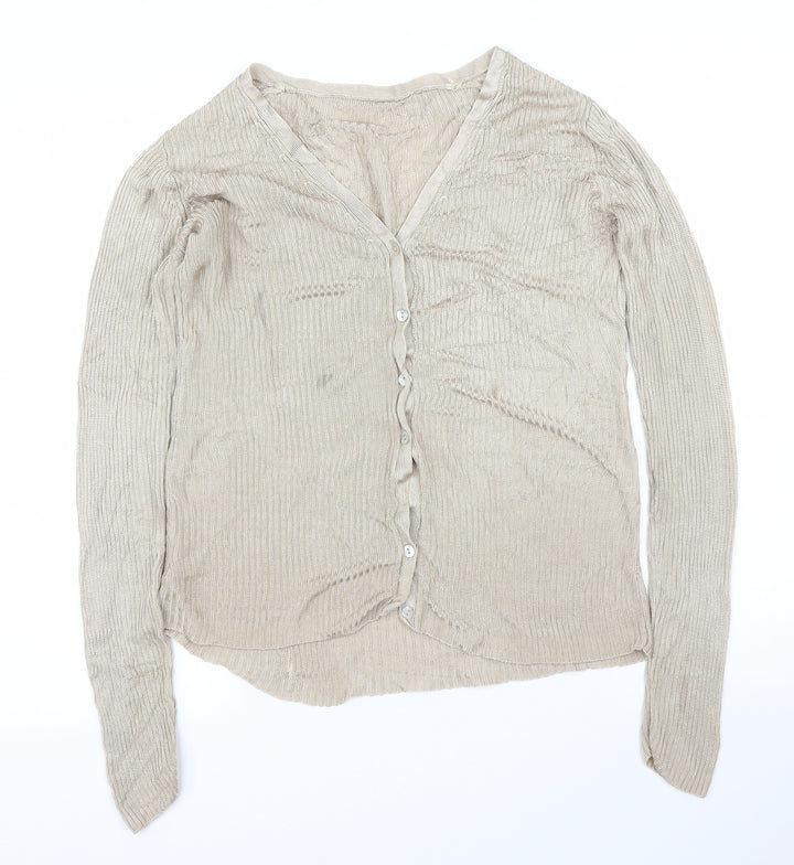 New Look Womens Gold   Cardigan Jumper Size 10